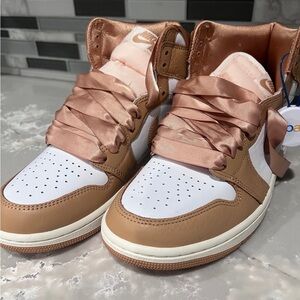 Nike Women's Tan and White Sneakers
